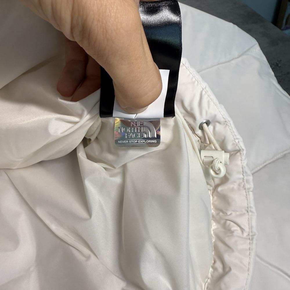 The North Face Puffer Jacket Womens 2XL XXL White Hydrenalite 600 Down Crop Fit - Picture 12 of 15